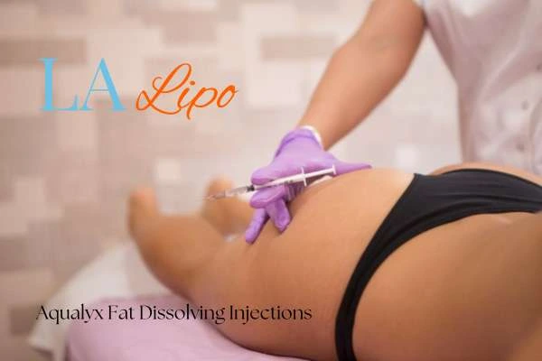 Woman having fat dissolving injections Elstree on thighs