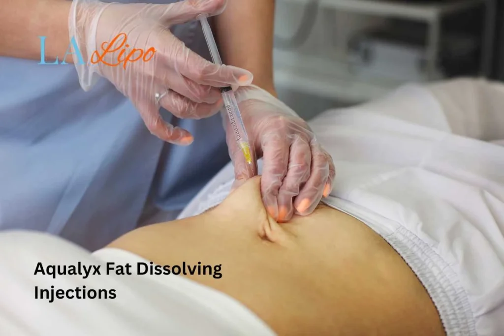 woman having fat dissolving injections Elstree in the stomach