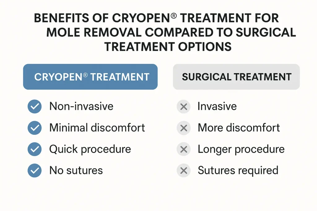 Benefits of professional mole-removal assessment at LA LIPO Elstree