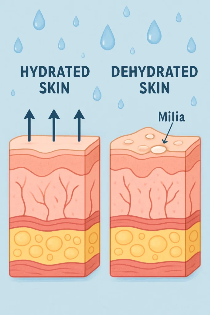 The importance of hydration and milia production Elstree