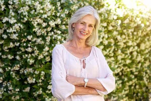 Older woman happy with urinary incontinence treatment Elstree