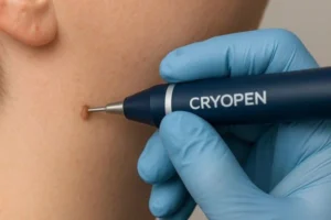 Person receiving skin tag removal Elstree