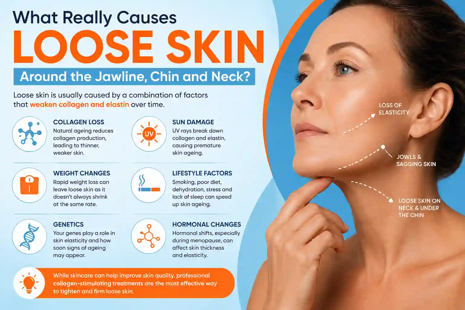 What Really Causes Loose Skin Around the Jawline, Chin and Neck Elstree?